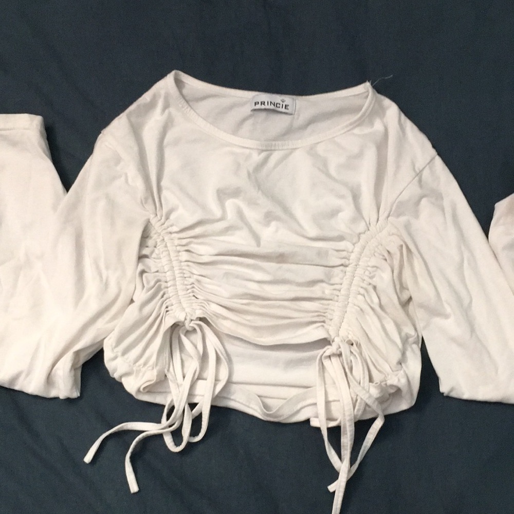 White cropped long sleeve